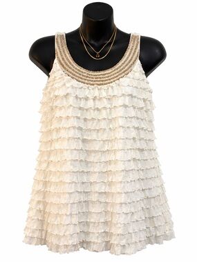 ✨ Y2K Studio Y Ruffle Tank – Size M ✨